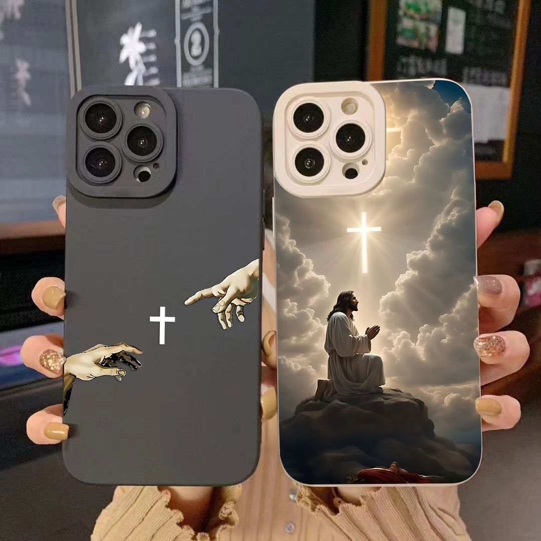 Phone Cases Jesus - Jesus Cross Painted Anti-Shock Phone Case