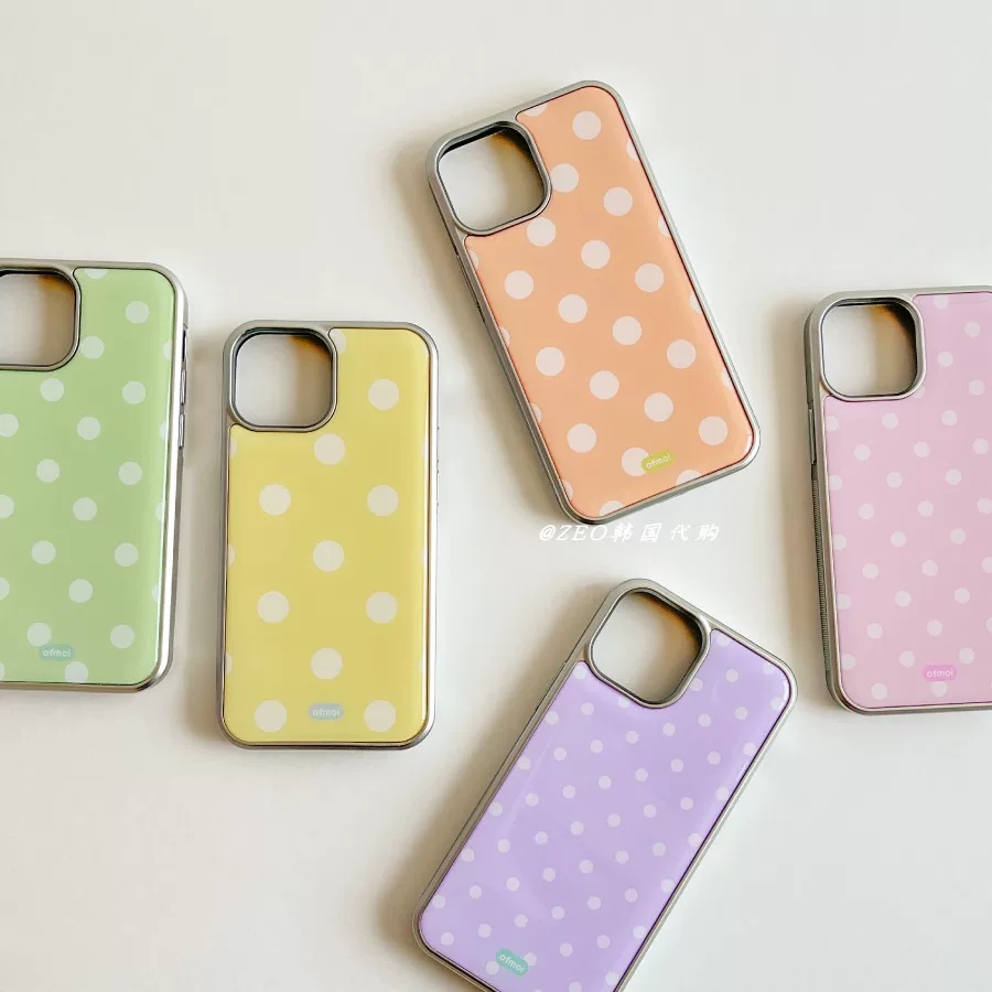 Phone Cases Polka Dot - Luxury Ins Korean Pink Yellow Polka