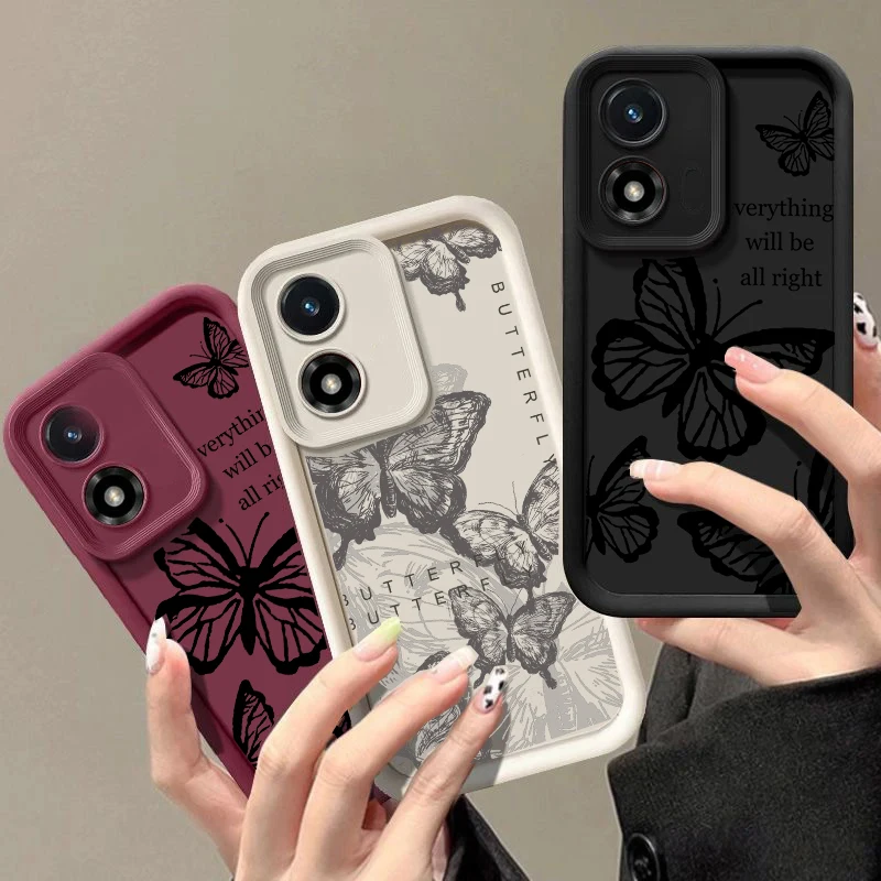 Phone Cases Motorola Edge 2025 - Black Butterfly Case for Motorola Moto