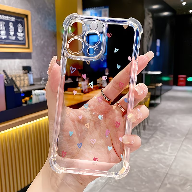 Phone Cases Xs Iphone - Transparent Corner Bumper Colorful Hearts Phone