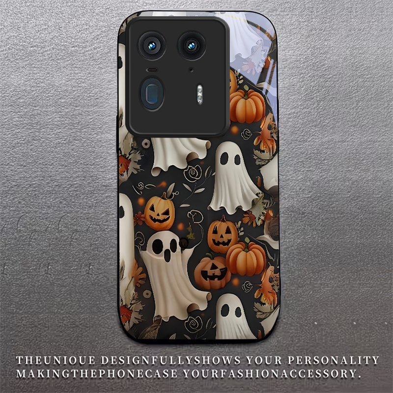 Halloween Ghost Art Black Glas - Phone Cases Motorola 评论和价格