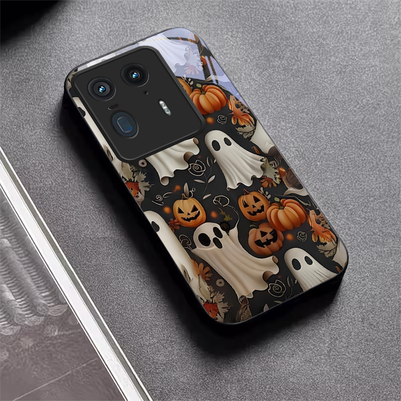 Halloween Ghost Art Black Glas - Phone Cases Motorola 评论和价格