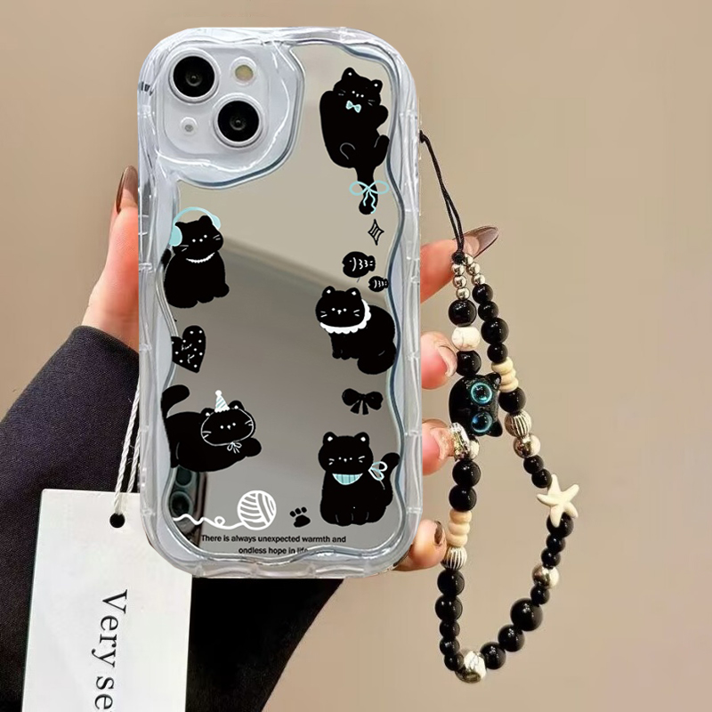 Cute Black Cat Chain Phone Cas - Phone Cases Motorola Edge 2025 评论和价格