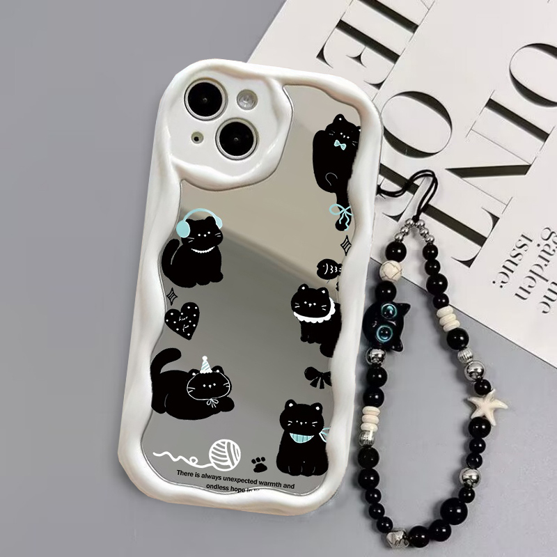 Cute Black Cat Chain Phone Cas - Phone Cases Motorola Edge 2025 评论和价格