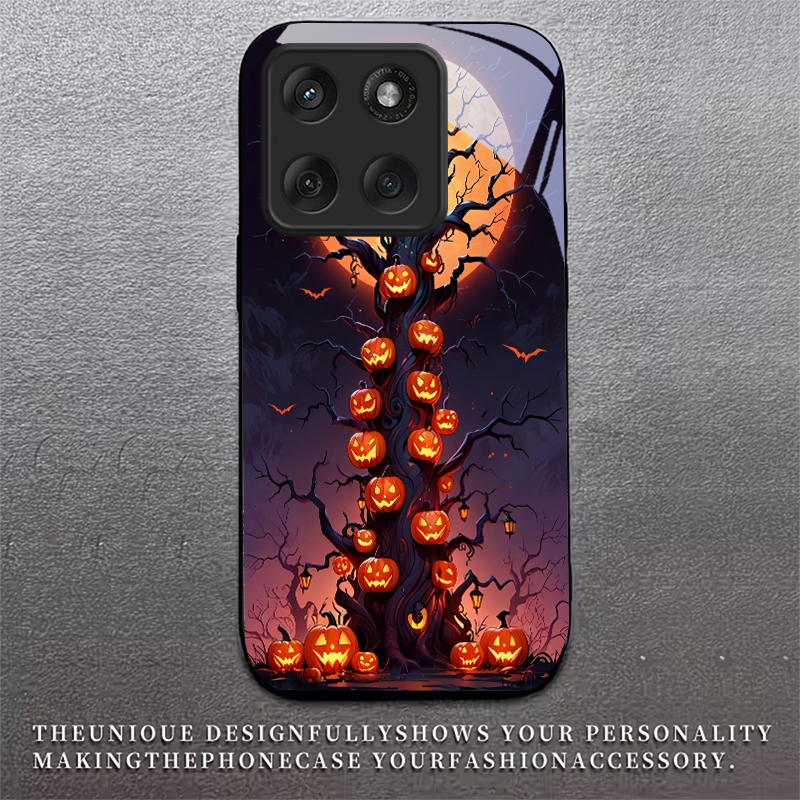 Halloween Pumpkin Black Glass  - Phone Cases Motorola 评论和价格