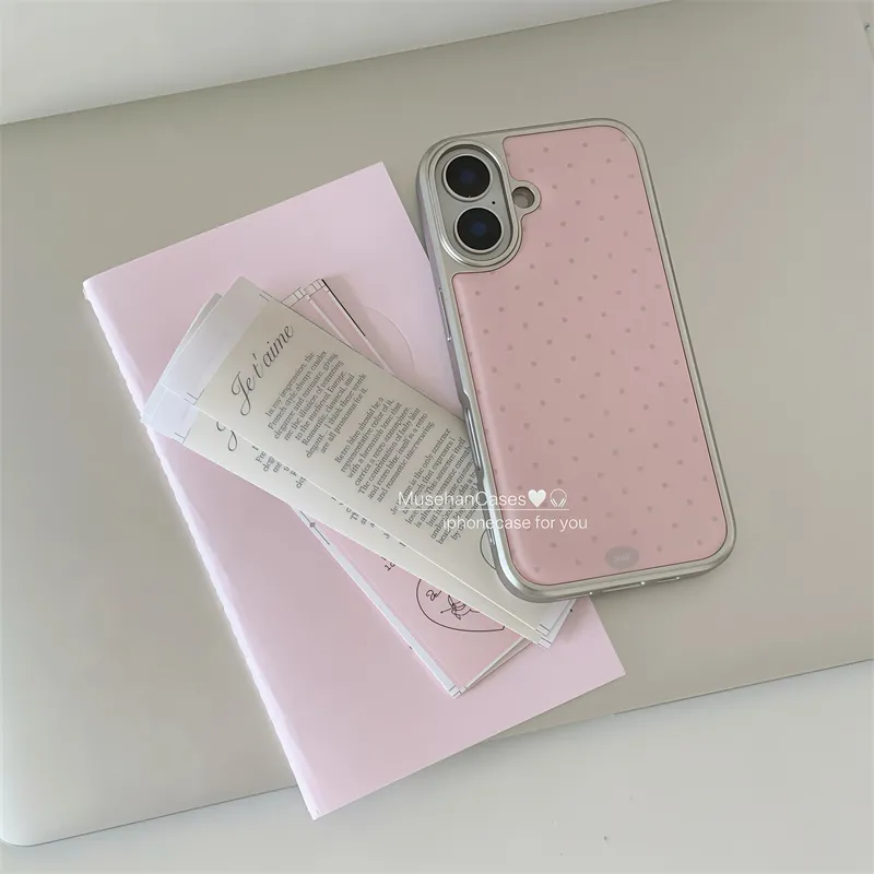 Korean ins Cream Pink Polka Do - Phone Cases Polka Dot 评论和价格