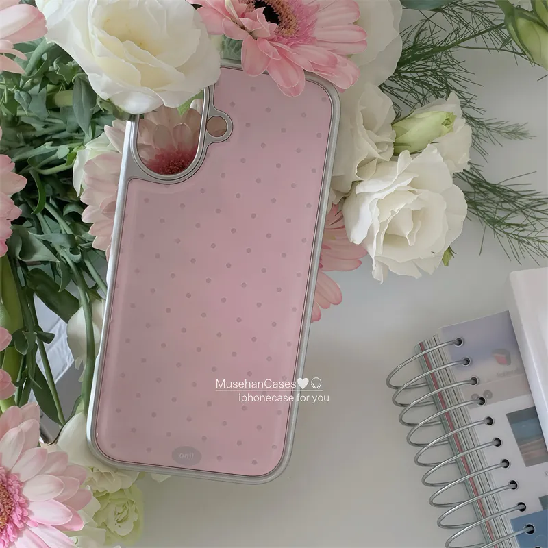 Korean ins Cream Pink Polka Do - Phone Cases Polka Dot 评论和价格
