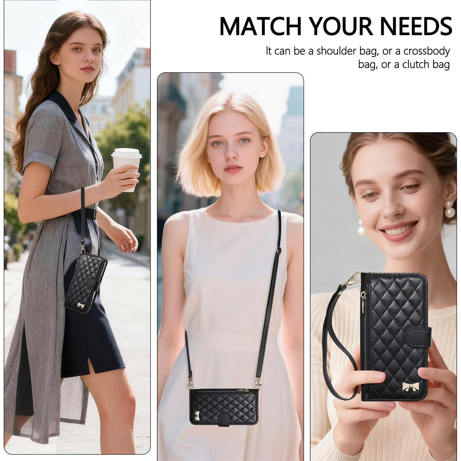 PU Leather Zipper Crossbody Wr - Phone Cases With Straps 评论和价格