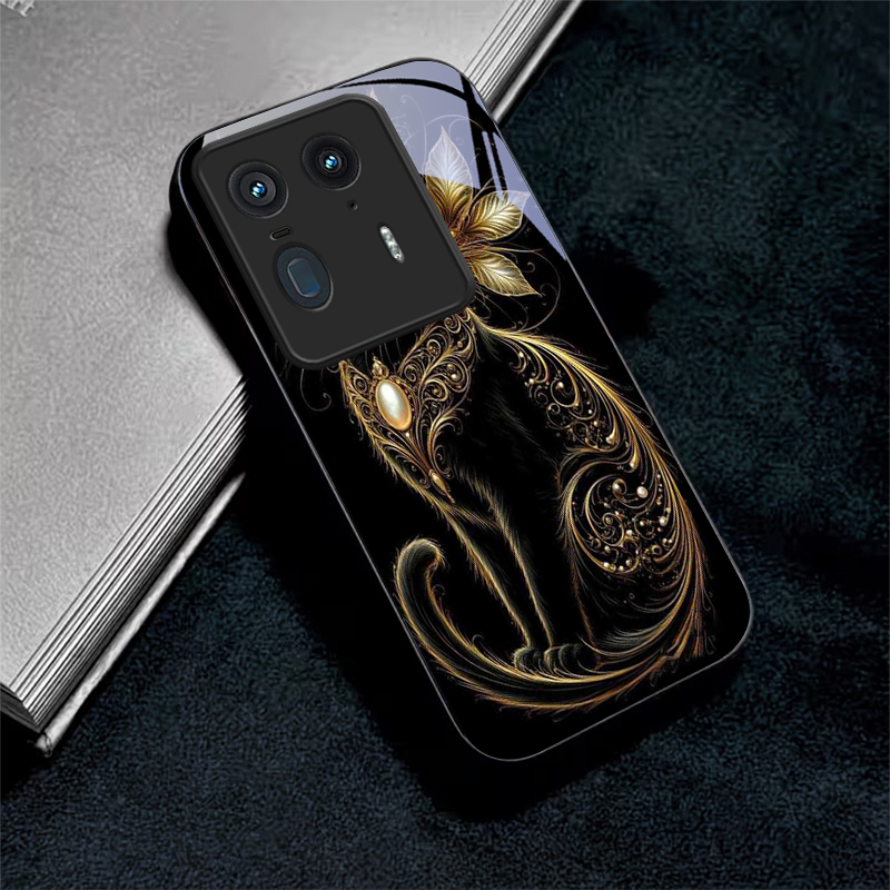 Luxury Jeweled Cat Black Glass - Phone Cases Motorola 评论和价格