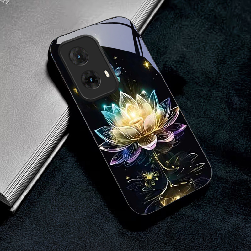 Crystal Lotus Art Black Glass  - Phone Cases Motorola 评论和价格