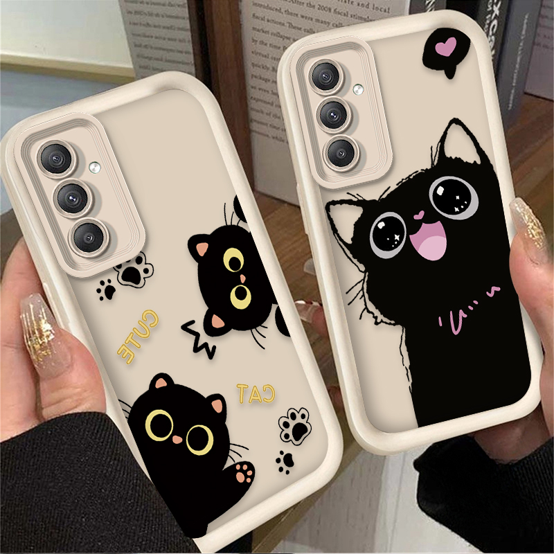 Cute Cartoon Black Cat Matte C - Phone Cases Motorola Edge 2025 评论和价格