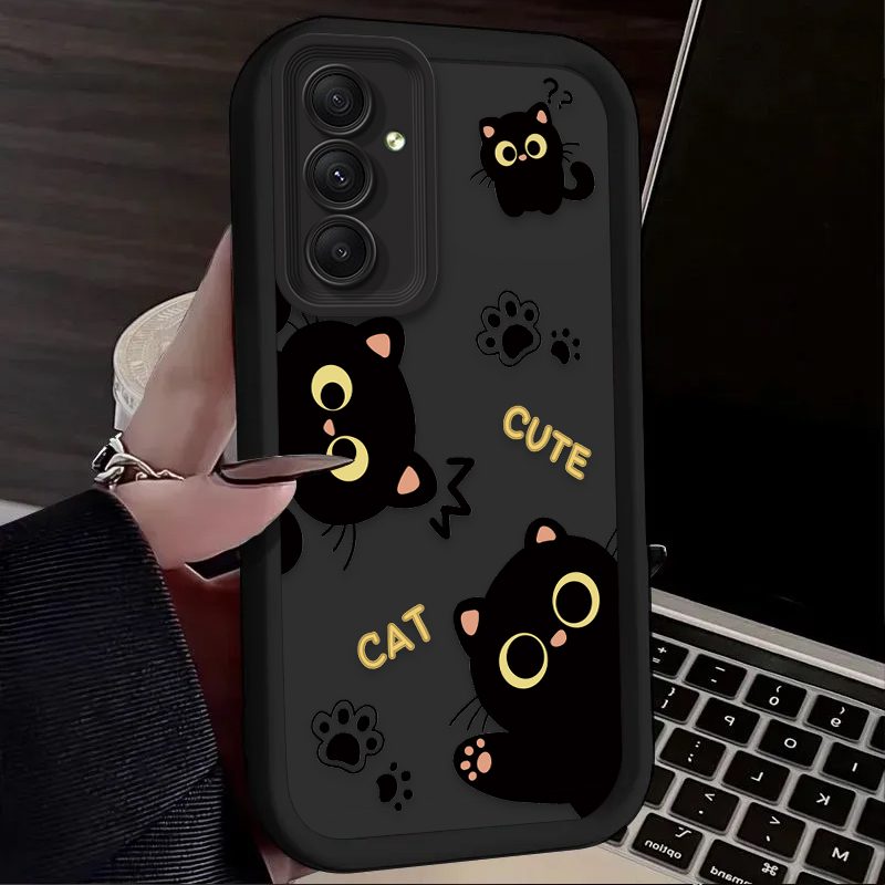 Cute Cartoon Black Cat Matte C - Phone Cases Motorola Edge 2025 评论和价格