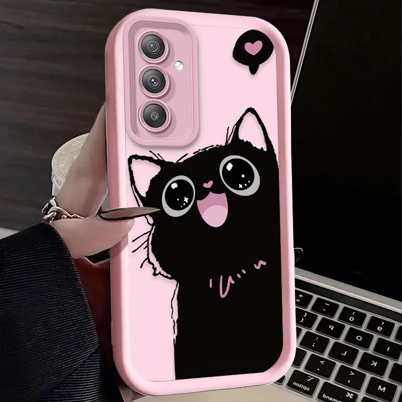 Cute Cartoon Black Cat Matte C - Phone Cases Motorola Edge 2025 评论和价格