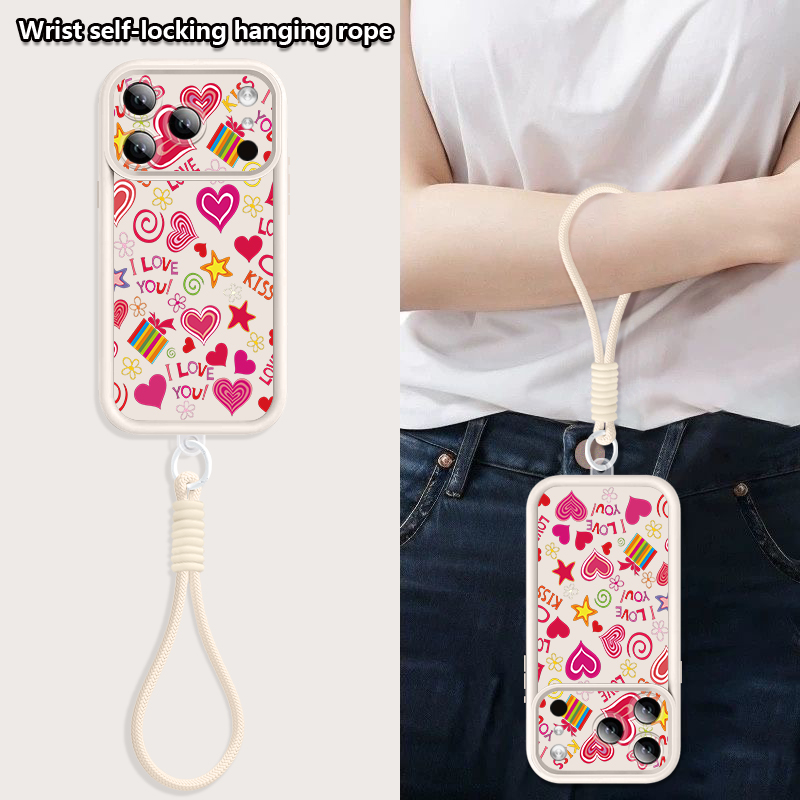 Love Hearts Pattern With Strap - Phone Cases With Straps 评论和价格