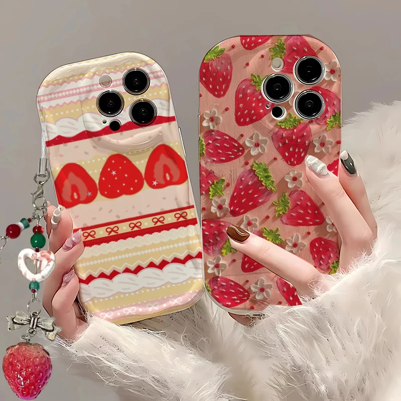 Cute Cake Lace Strawberry Frui - Phone Cases Motorola Edge 2025 评论和价格