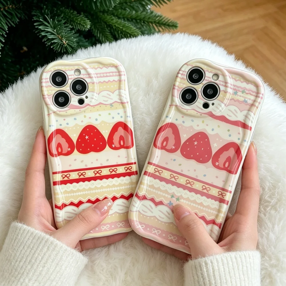 Cute Cake Lace Strawberry Frui - Phone Cases Motorola Edge 2025 评论和价格