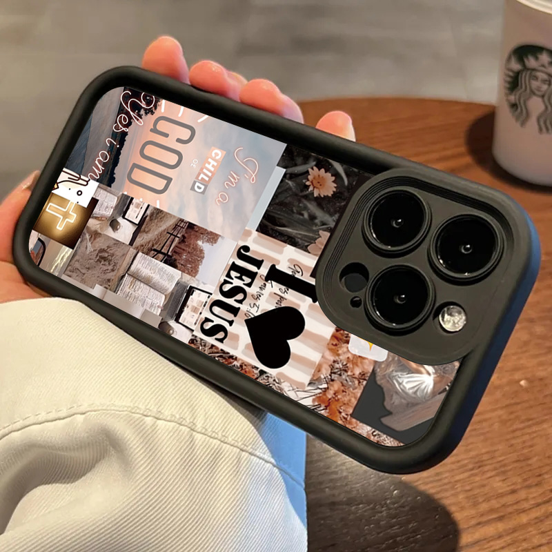 Jesus Collage Pattern Thick Sh - Phone Cases Jesus 评论和价格