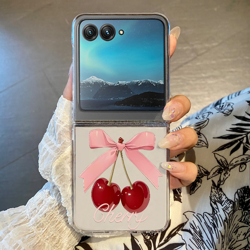 Pink Cherry Bowknot Printed Ph - Phone Cases Motorola 评论和价格