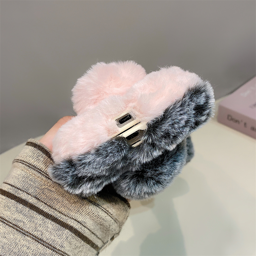 Cute Rabbit Ears Fluffy Stand  - Phone Cases Galaxy S23 评论和价格