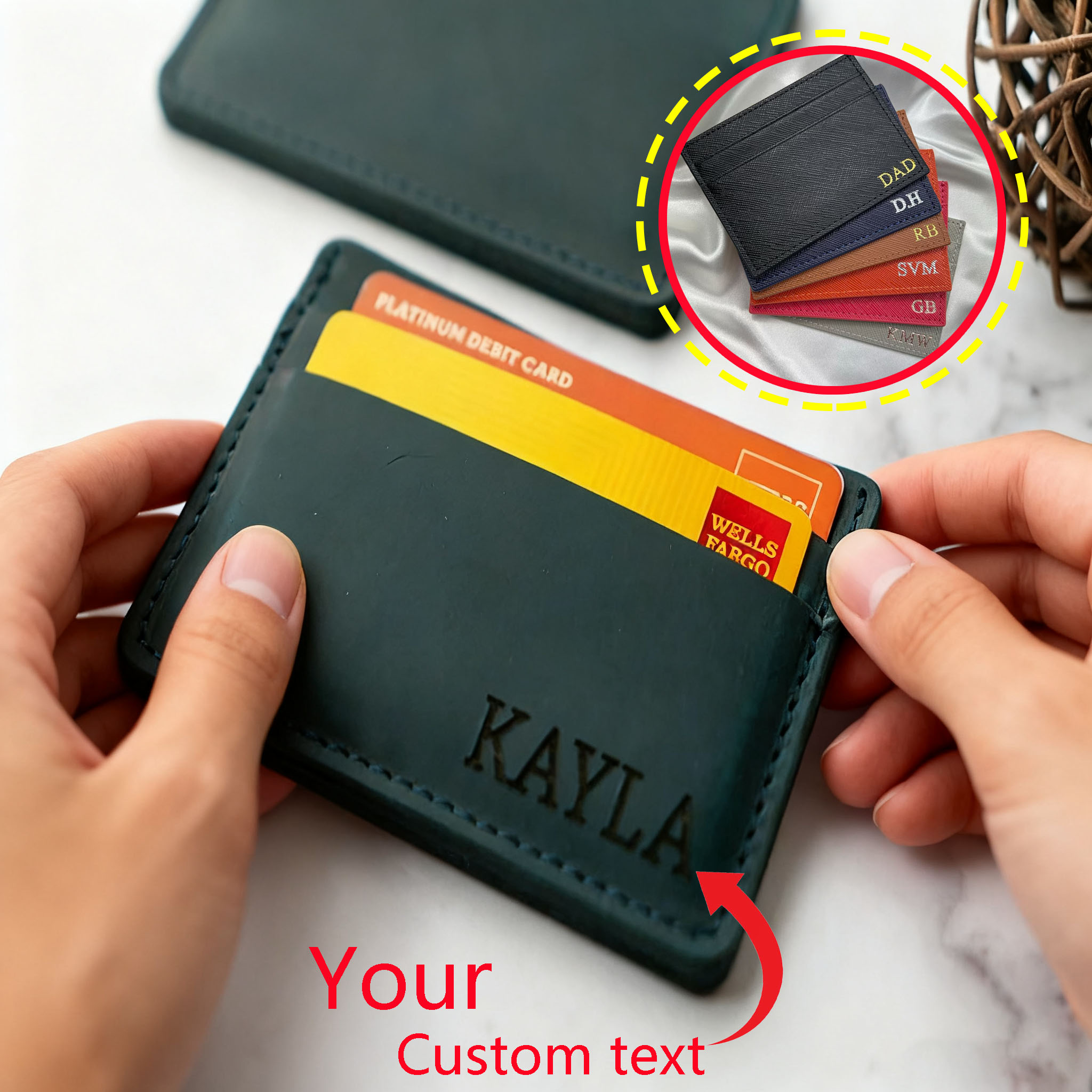 Custom high-endLeather ID Card - Slim Card Slot Case 评论和价格