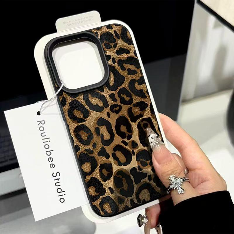 INS Brown Leopard Print Phone  - Phone Cases Leopard Print 评论和价格