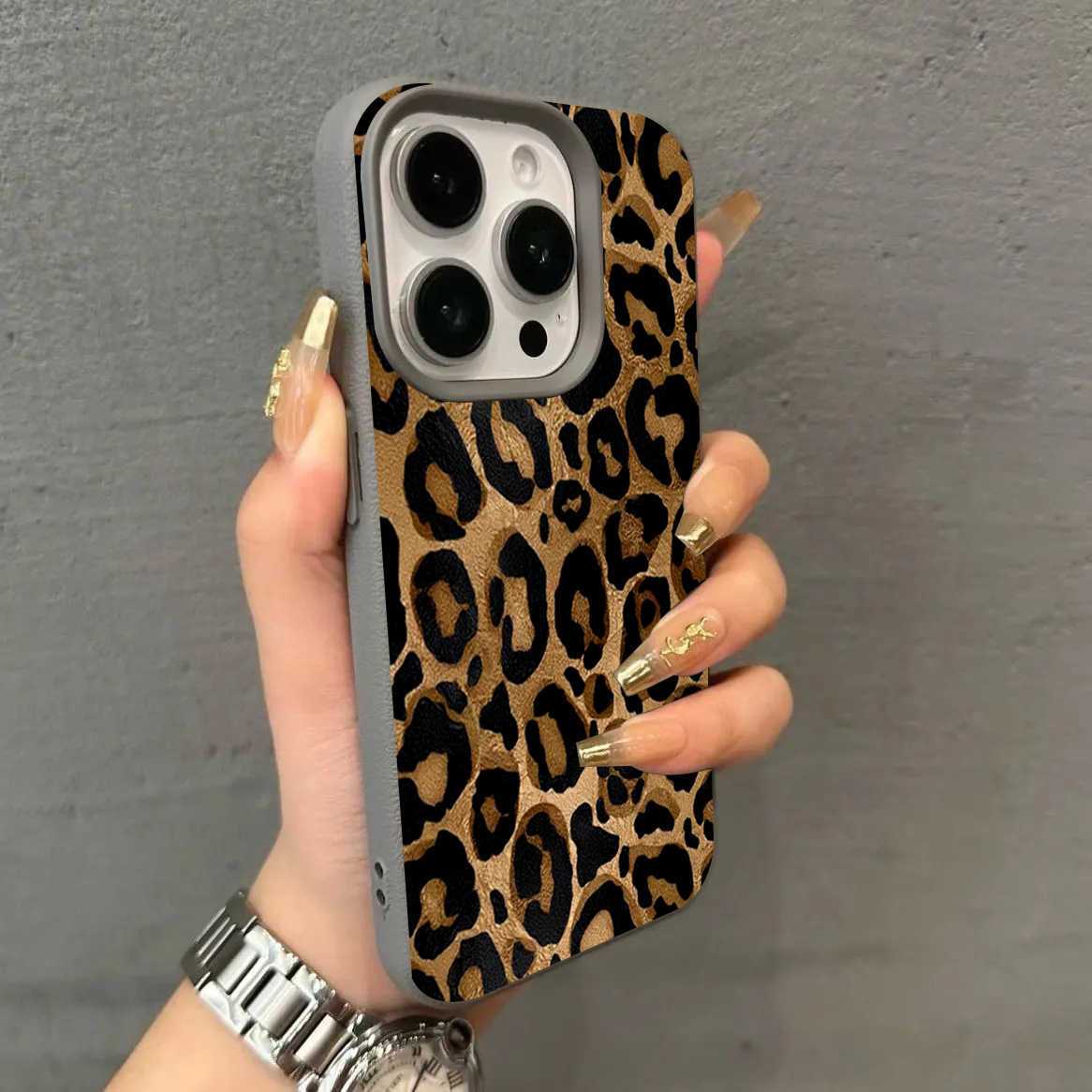 INS Brown Leopard Print Phone  - Phone Cases Leopard Print 评论和价格