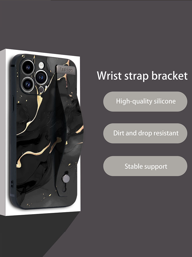 Luxury Liquid Silicone Marble  - Phone Cases With Straps 评论和价格