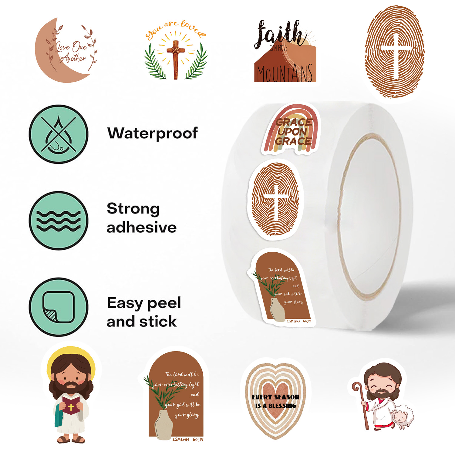 500PCS  Christian Jesus Roll D - Phone Cases Jesus 评论和价格